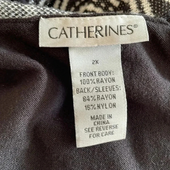 Catherines Soft Drape Jacquard Asymmetrical Knit Cardigan Sweater Women Size 2X - Picture 6 of 6